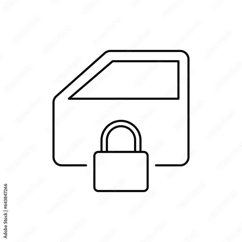 Car window lock icon design. Car door lock button icon. isolated on white background. vector illustration Car window lock icon design. Car door lock button icon. isolated on white background. vector illustration