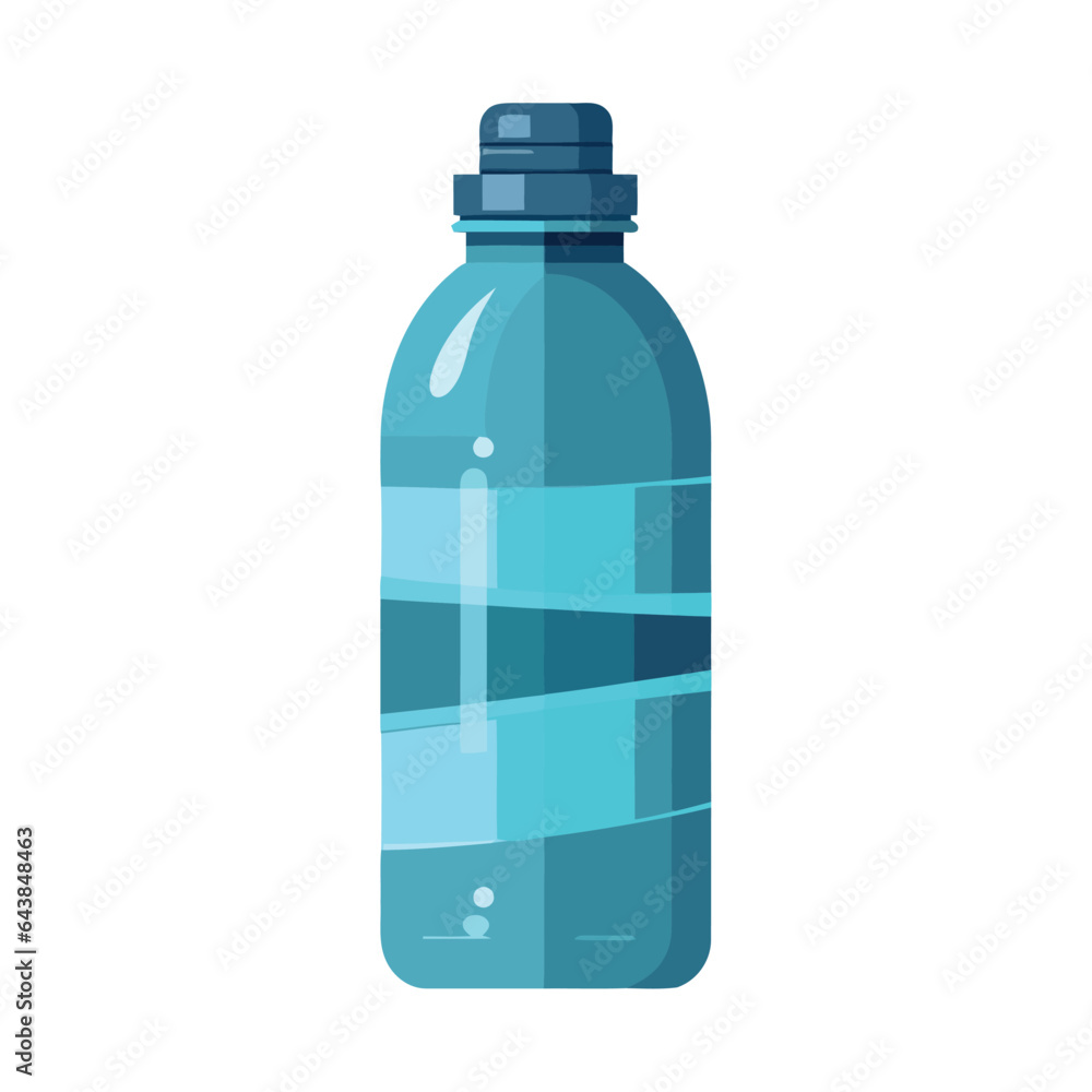 Transparent plastic bottle with purified water