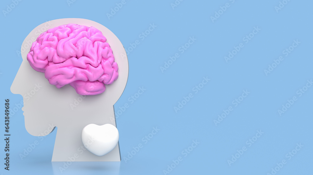 The bust head and brain for sci or medical concept 3d rendering The bust head and brain for sci or medical concept 3d rendering