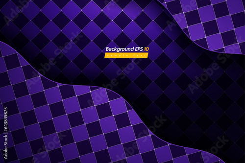 checkered pattern purple color background, curve ripple lines luxury design, abstract royal banner template, geometric boutique backdrop mockup for website, stage, card