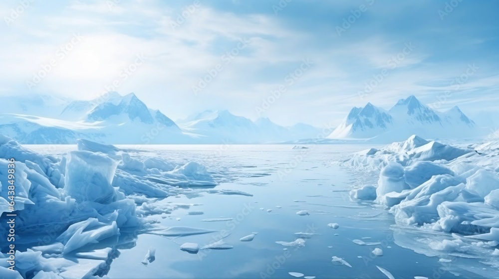 background Glacier landscape with ice formations
