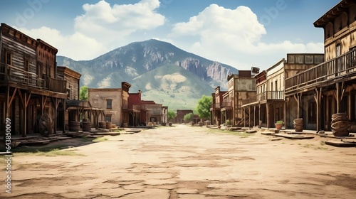 background Old western town with saloon facades 
