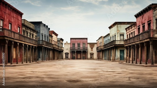 background Old western town with saloon facades  © Halim Karya Art