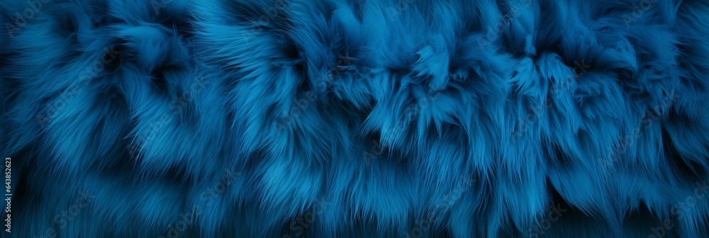 Obraz premium Blue Fur Creative Abstract Photorealistic Texture. Screen Wallpaper. Digiral Art. Abstract Bright Surface Background. Ai Generated Vibrant Texture Pattern.