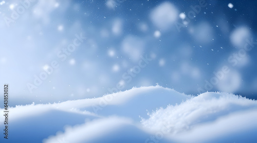 Wallpaper Mural Snow surface close-up. Winter background with snow texture and beautiful bokeh. Shallow depth of field and blur. Torontodigital.ca