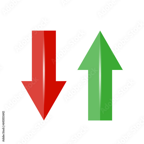 Free Download Arrow up and down. Green and red arrows. Vector illustration. EPS 10. - GFXLoad