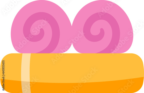 Adorable Yellow and Pink Towel Illustration