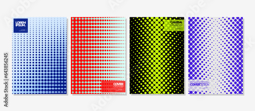 Modern technology halftone dot circle abstract poster cover design