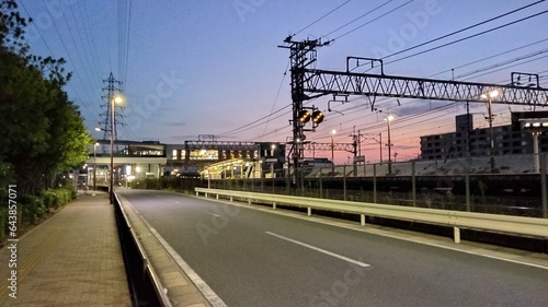 JR Katsuragawa Station, early morning, Kyoto, Japan © 写 写