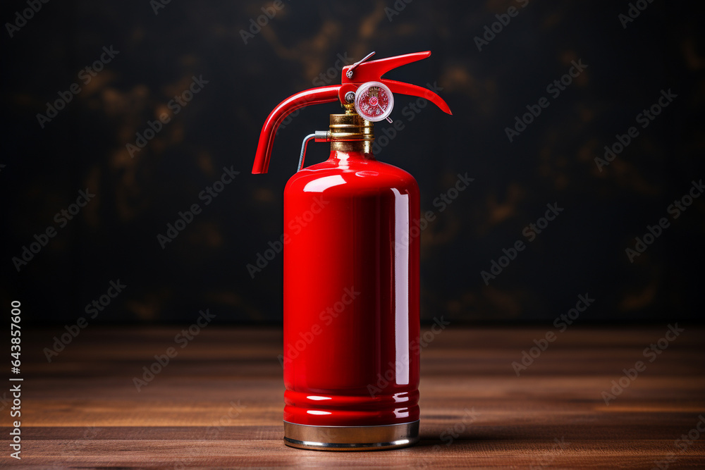 red fire extinguisher on dark background red fire extinguisher on dark background