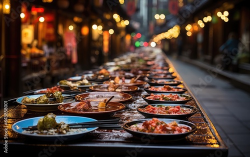 Night view of food street
