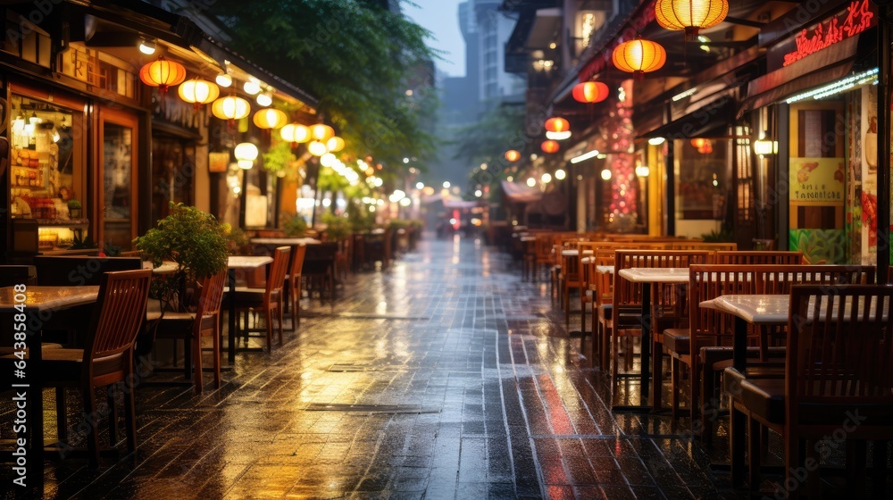 Food street in Shanghai, China.