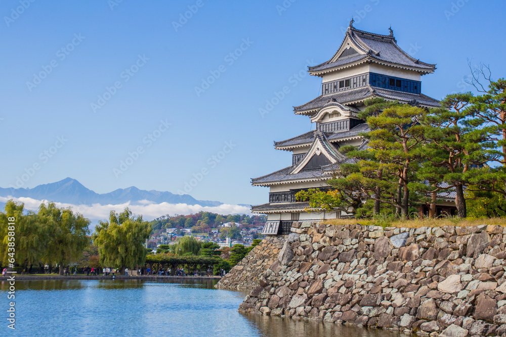 Matsumoto Castle and inner moat, Japan,Nagano Prefecture,Matsumoto, Nagano Matsumoto Castle and inner moat, Japan,Nagano Prefecture,Matsumoto, Nagano