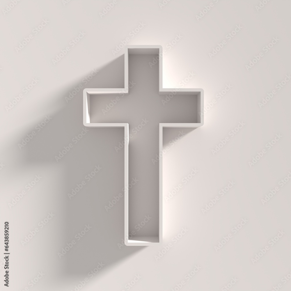 Christian cross. Religion concept illustration. 3D render Christian cross. Religion concept illustration. 3D render
