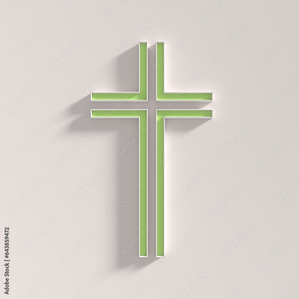 Christian cross. Religion concept illustration. 3D render Christian cross. Religion concept illustration. 3D render