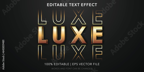 Luxe gold. Editable text effect