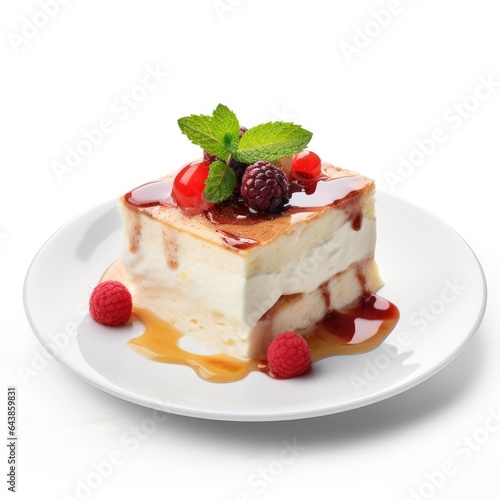 Creamy Cake isolated on white background