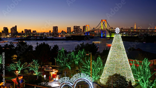 Odaiba evening view near Christmas, Japan,Tokyo,Odaiba
