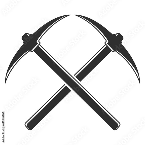 Cross Pick Axe Silhouette, Pick Axe Vector,  Worker elements, Labor equipment, Garden tool, Agriculture tool, Forest adventure © Design Everytime
