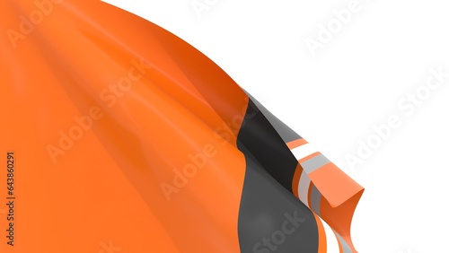 Tableau sur toile Waved flag textured by Houston Dynamo FC american soccer team uniform colors