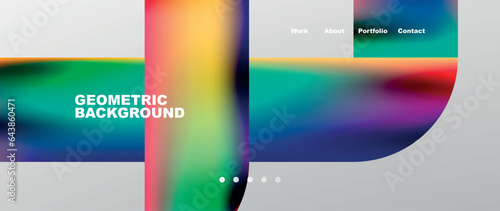 Minimal geometric abstract background. Circle and line design. Trendy techno business template for wallpaper, banner, background or landing