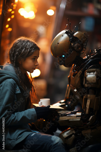 Girl talking with a robot © W.S. Coda