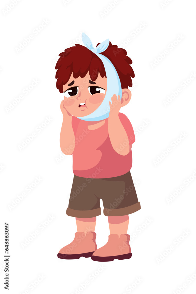 kid sick with pain icon kid sick with pain icon