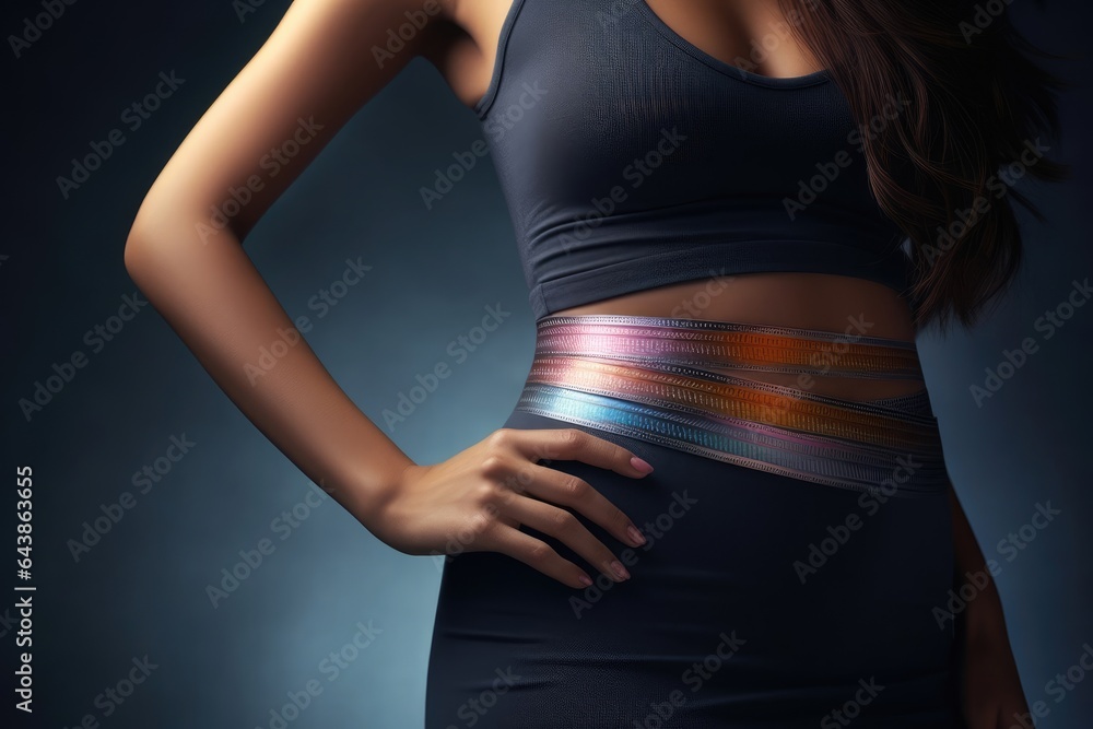 Fitness woman in sportswear with slim body, studio shot.Generative AI Fitness woman in sportswear with slim body, studio shot.Generative AI