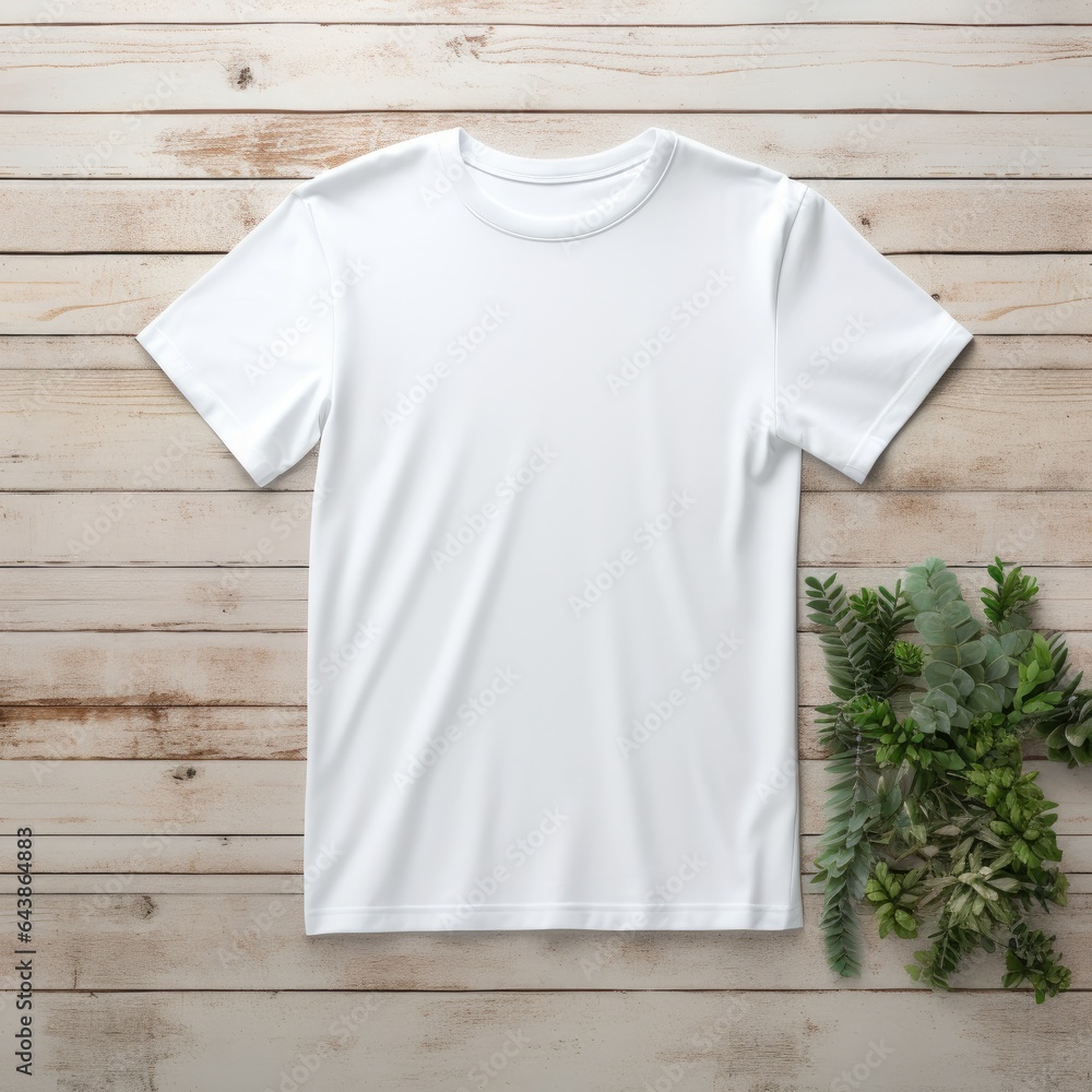Blank t shirt mockup. Template blank shirt top view. background with composition frame. AI Generative. Blank t shirt mockup. Template blank shirt top view. background with composition frame. AI Generative.