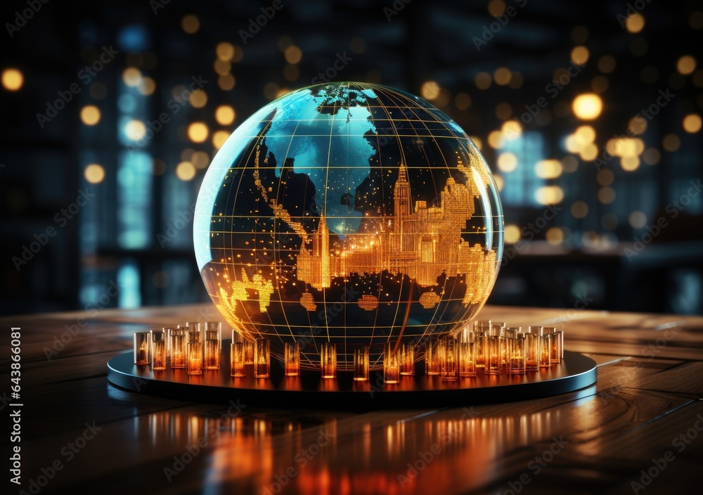business perspective strategy chart, Candle stick of stock market or forex trading in perspective graphic design for financial investment concept. AI Generative. business perspective strategy chart, Candle stick of stock market or forex trading in perspective graphic design for financial investment concept. AI Generative.