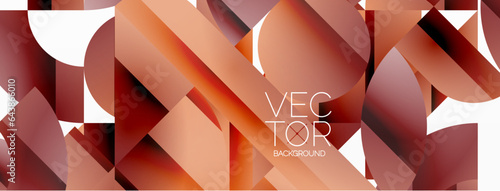 Abstract masterpiece formed by delicate interplay of circles, squares, and triangles. Geometric elements converge in harmonious chaos, evoking sense of modern creativity. Symphony of shapes