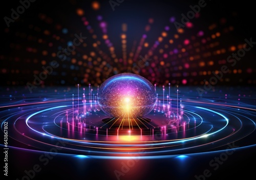 quantum abstract technology background. Hardware quantum form. Future technology. Decoding dna. AI Generative.