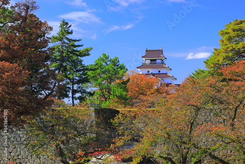 Aizu Wakamatsu Castle in Autumn, Japan,Fukushima Prefecture,Aizu wakamatu shi photo