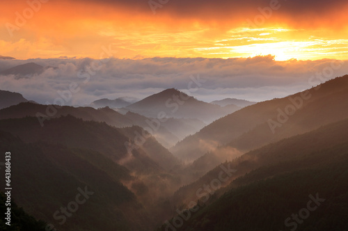 Morning of Mitsukoshi in Kumano Kodo Nakaheji, Japan,Wakayama Prefecture,Tanabe, Wakayama,Motomiya Town