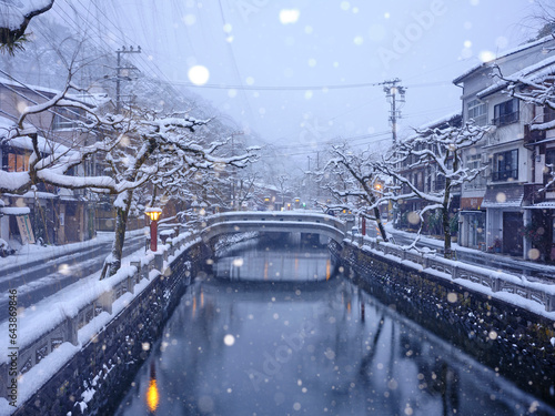 Early morning of winter in Kinosaki Onsen, Japan,Hyogo Prefecture,Toyooka, Hyogo