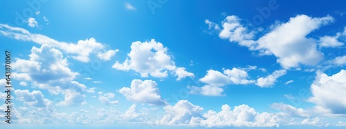 Cloudy blue sky abstract background, blue sky background with tiny clouds, Generative AI