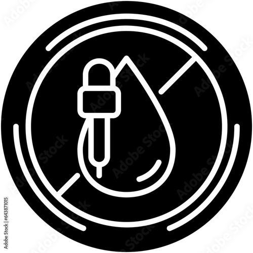 No Artificial Color Icon. Free Chemical Dye Symbol Stock Illustration. Vector Solid Icons For UI Web Design And Presentation