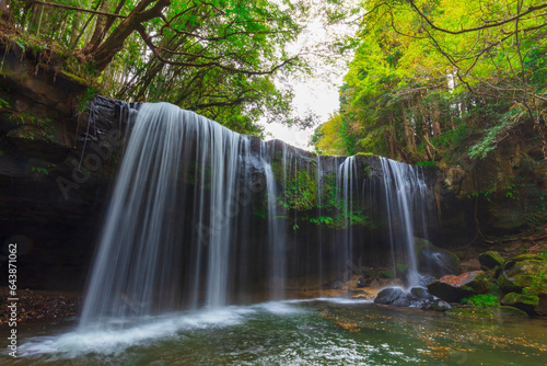 Lush greenery of Nabeketaki, Japan,Kumamoto prefecture,Oguni photo