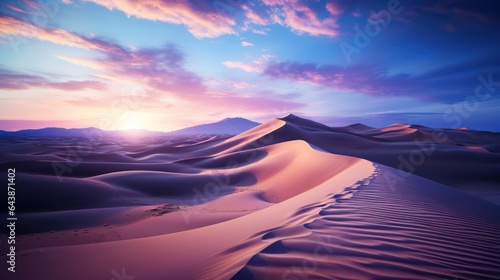 Desert dunes at sunset, abstract background, Generative AI