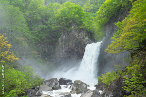 Fresh green Naena Falls, Japan,Tokyo photo