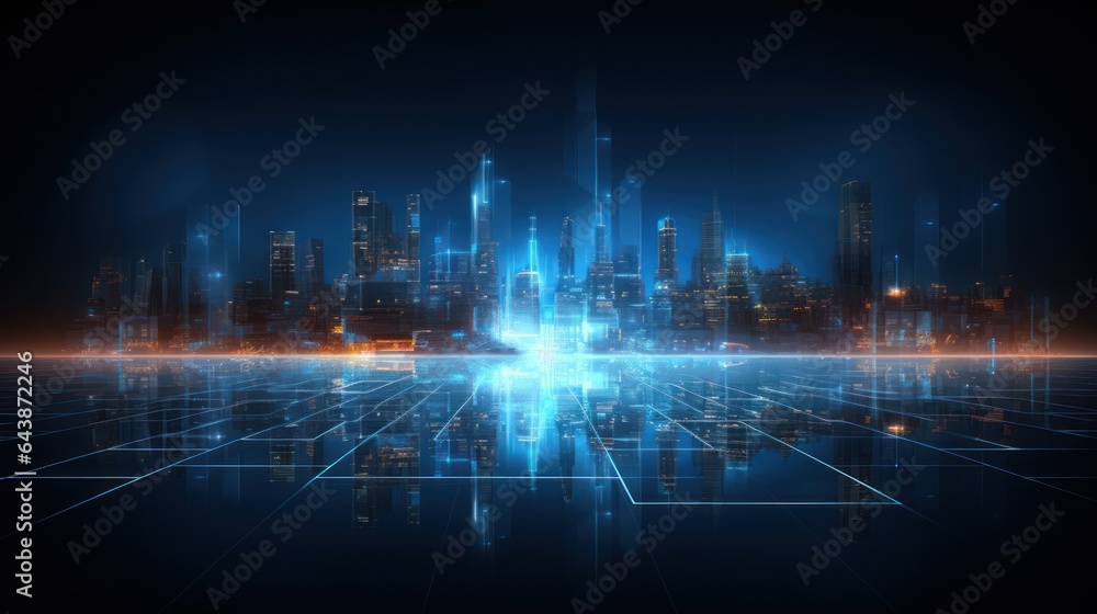 Futuristic city at night. Futuristic cityscape, Generative AI Futuristic city at night. Futuristic cityscape, Generative AI