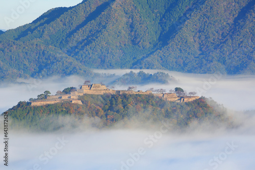 Sea of clouds encompassing Takeda castle ruins , Japan,Hyogo Prefecture,Asago, Hyogo photo