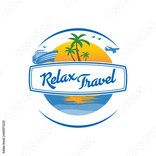 Relax Travel vintage logo design