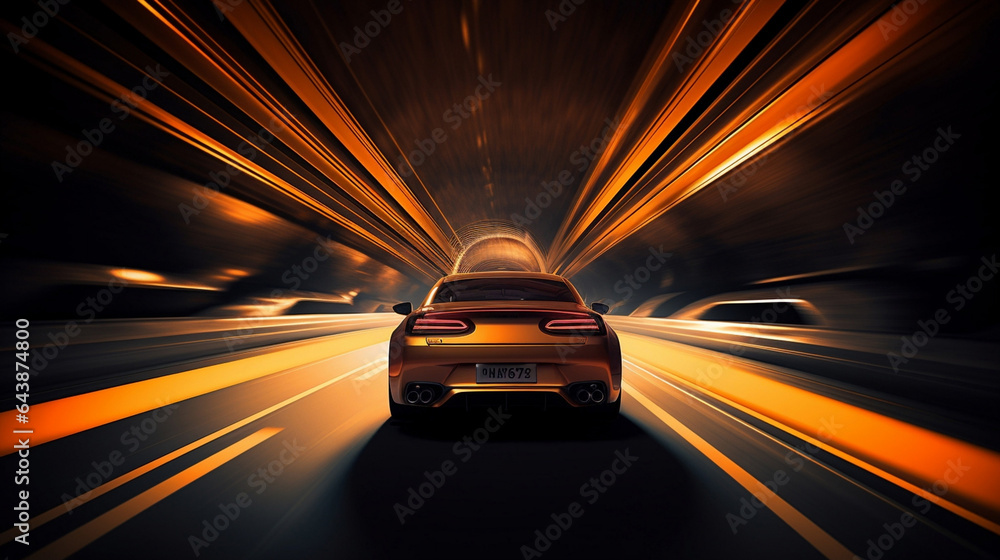 Naklejka premium Road fast transportation driving speed highway modern travel automobile vehicle car auto