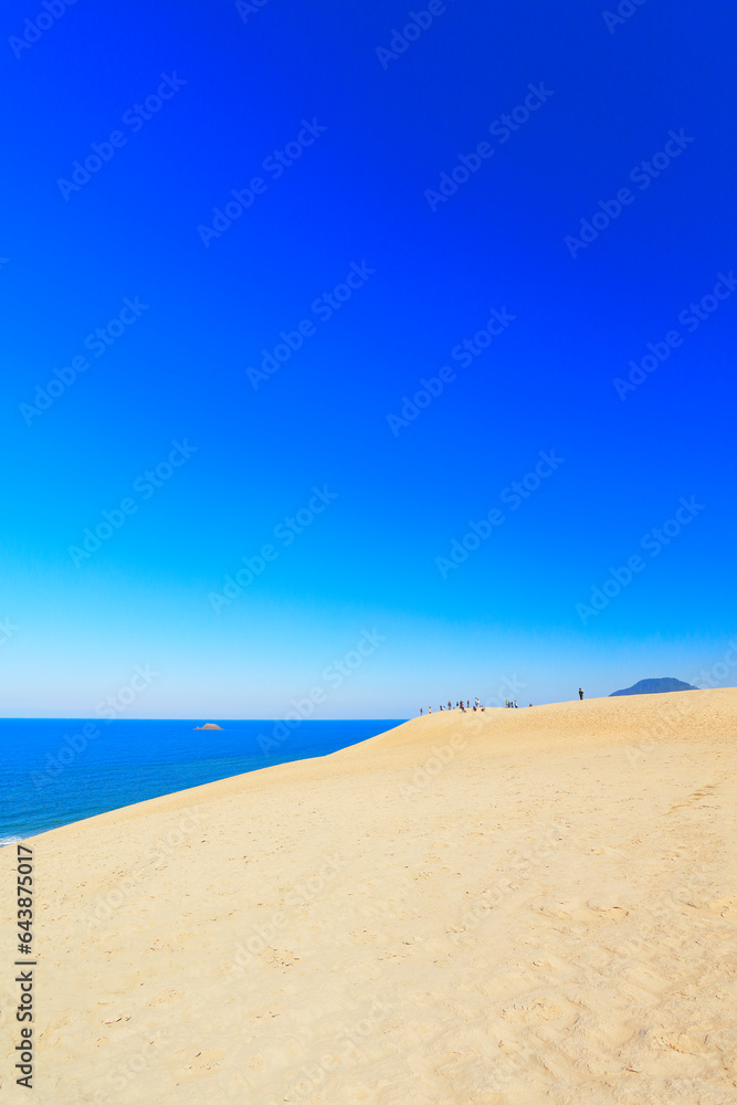 Tottori Sand Dunes and Sea of Japan under clear sky, Japan,Tottori Prefecture,Tottori, Tottori Tottori Sand Dunes and Sea of Japan under clear sky, Japan,Tottori Prefecture,Tottori, Tottori