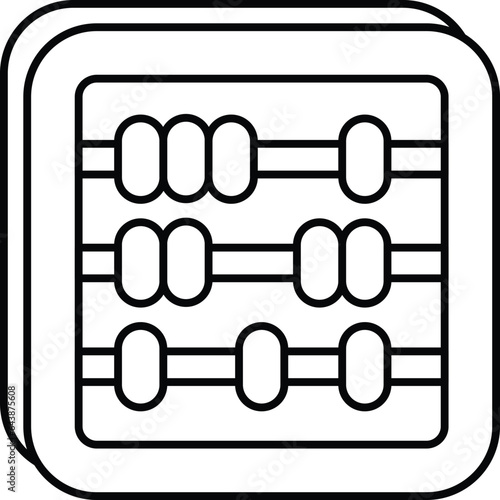 abacus line icon desgn style 