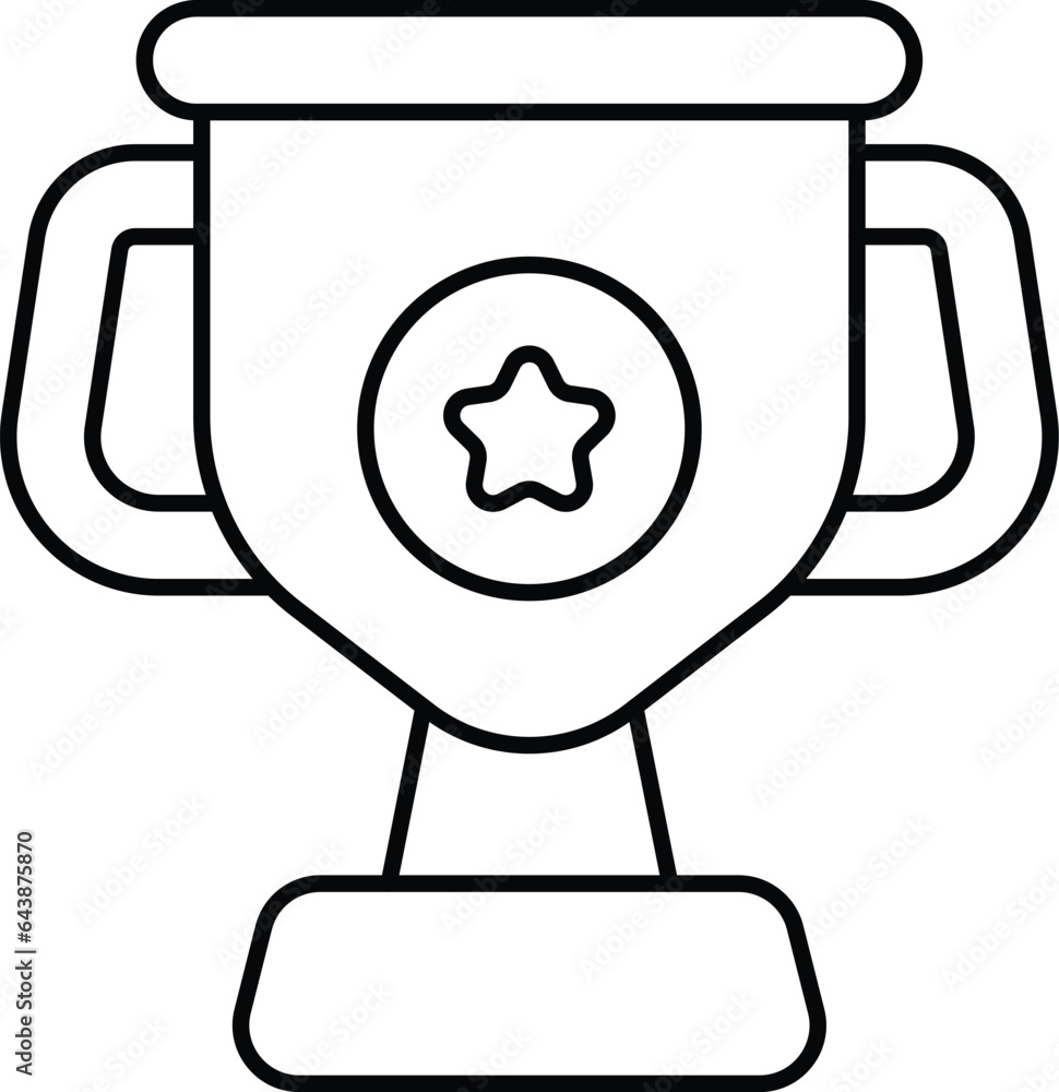 Obraz premium trophy line icon design style