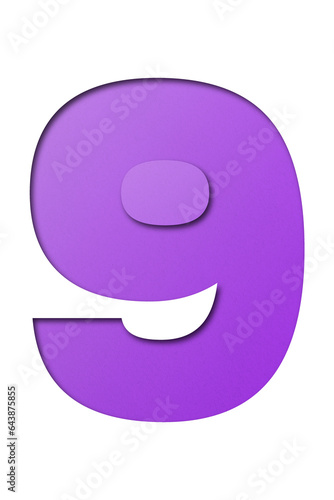 Purple confetti font number 8 isolated on transparent background.