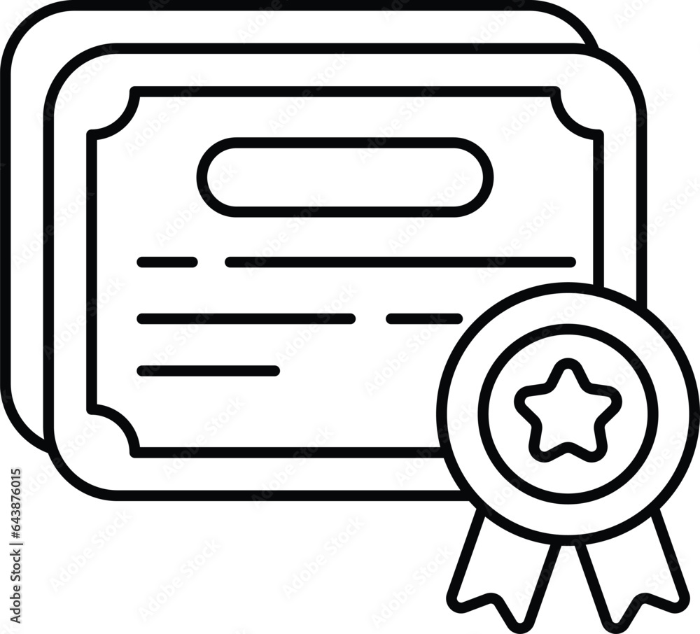 certificate line icon design style certificate line icon design style