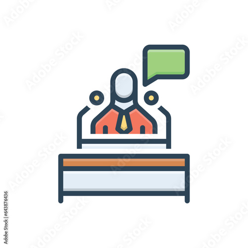 Color illustrationicon for speeches 